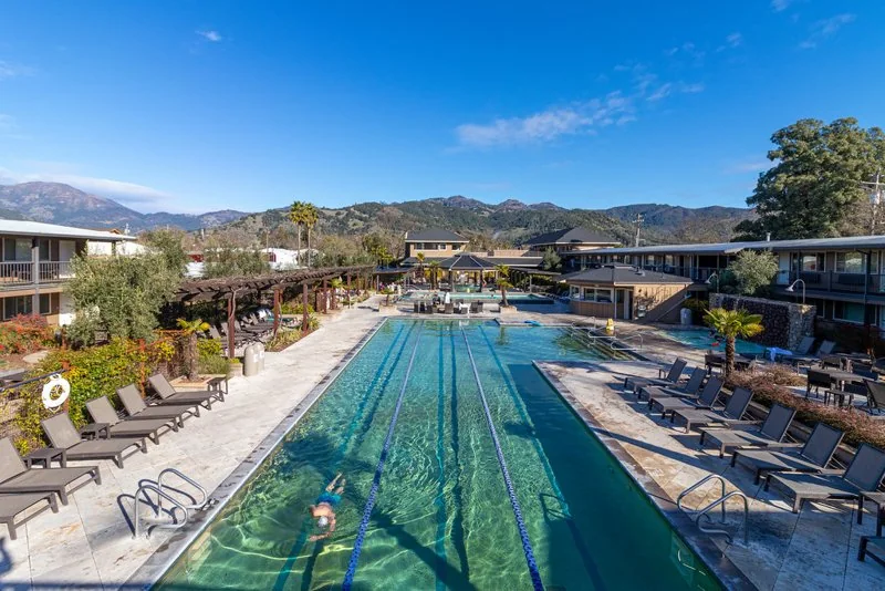 Outdoor lap pool at Calistoga Spa Hot Springs in 2020
