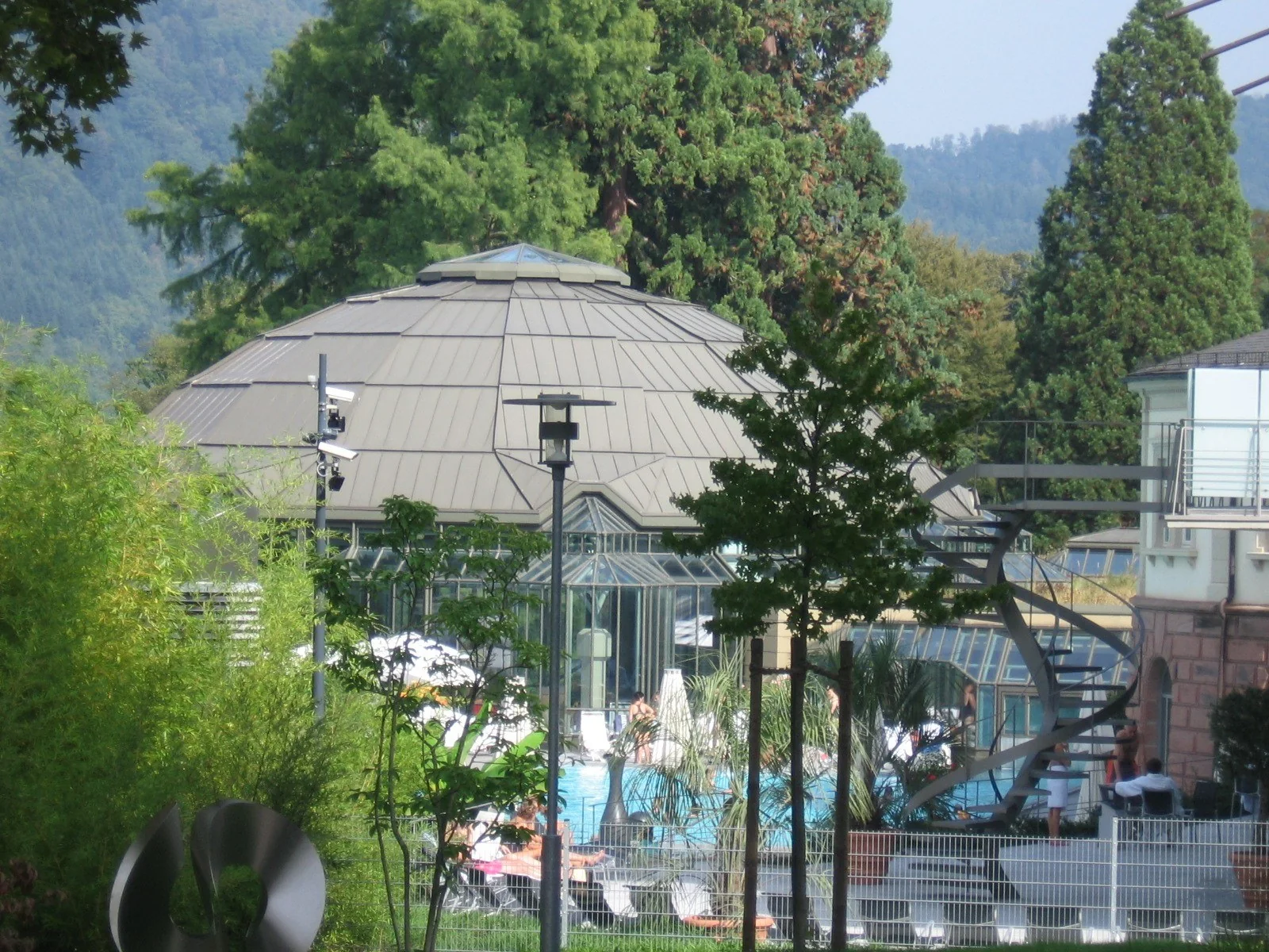 Bath buildings and landscaped grounds at Cassiopeia-Therme in Badenweiler in September 2006
